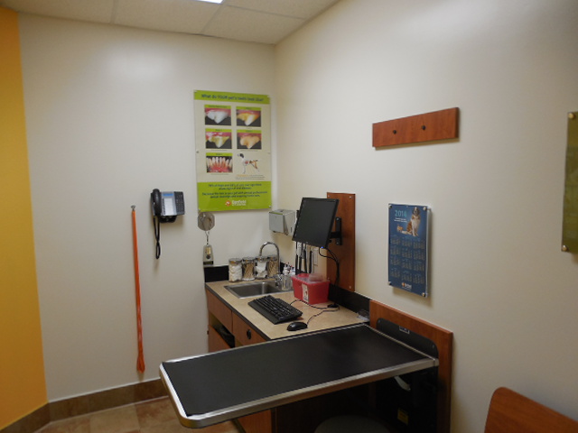 Inside of the Banfield Jupiter exam room