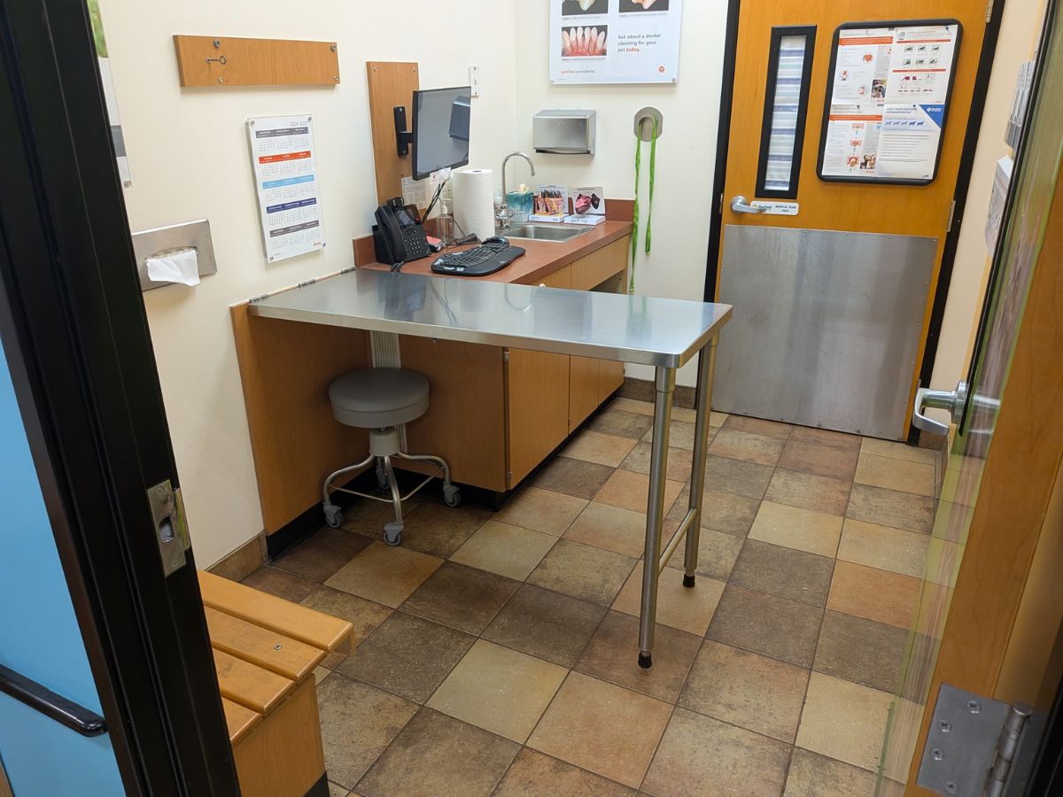 The Banfield Pet Hospital: Louisville SW exam room with table