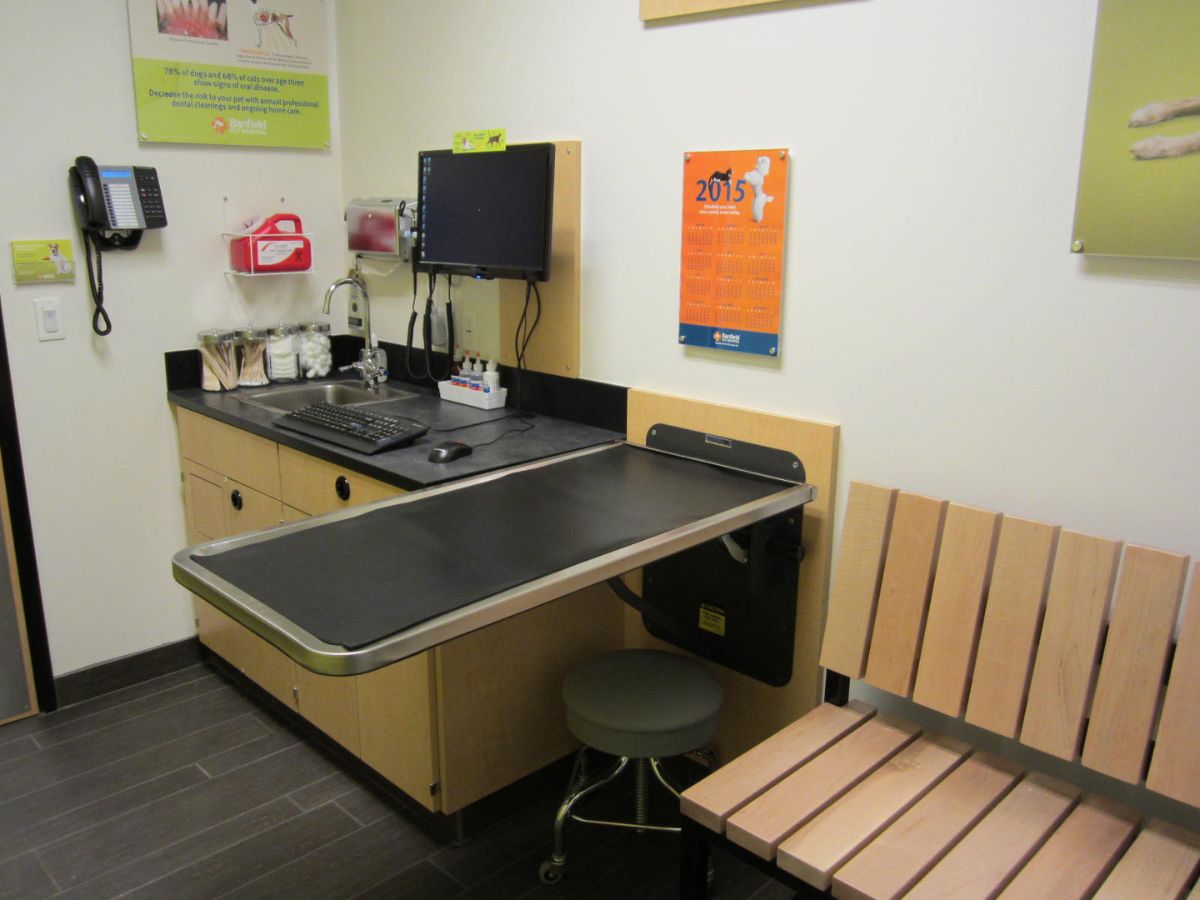 The Banfield Chatsworth hospital exam room with a table