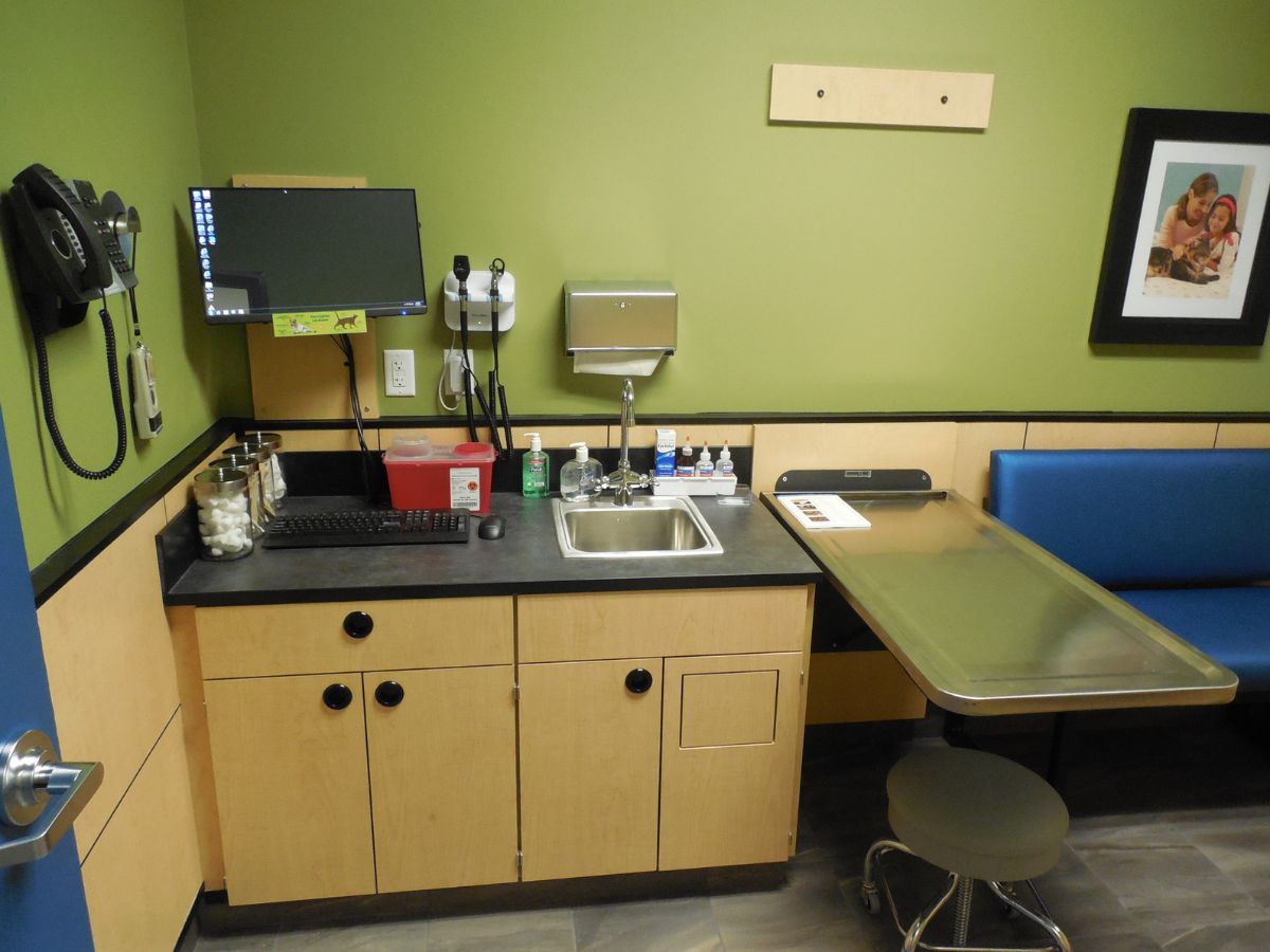 Inside an exam room at the Highland Park Banfield hospital