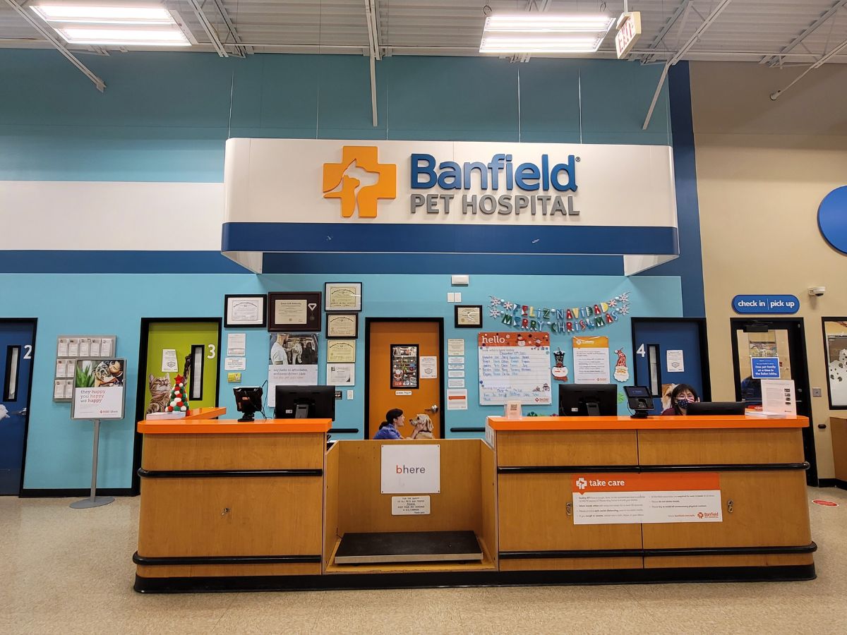 The front desk at the Banfield - Old Katy hospital