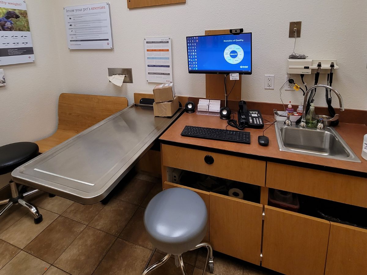 Another view of the Banfield - Bend exam room and folding table