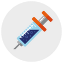 A vector graphic of a vaccine syringe