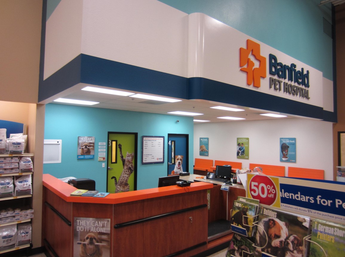Banfield front desk and kiosk