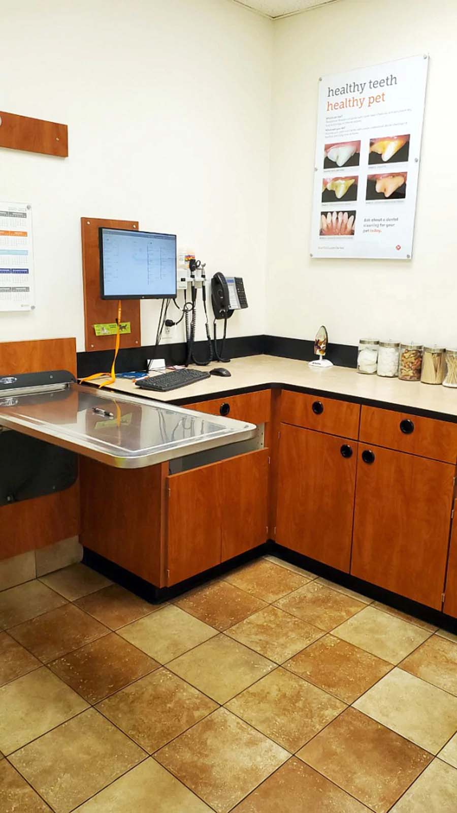 The pet examination room at the Banfield Pet Hospital
